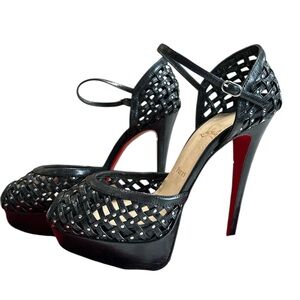 Christian Louboutin Black Cage Strappy Heels